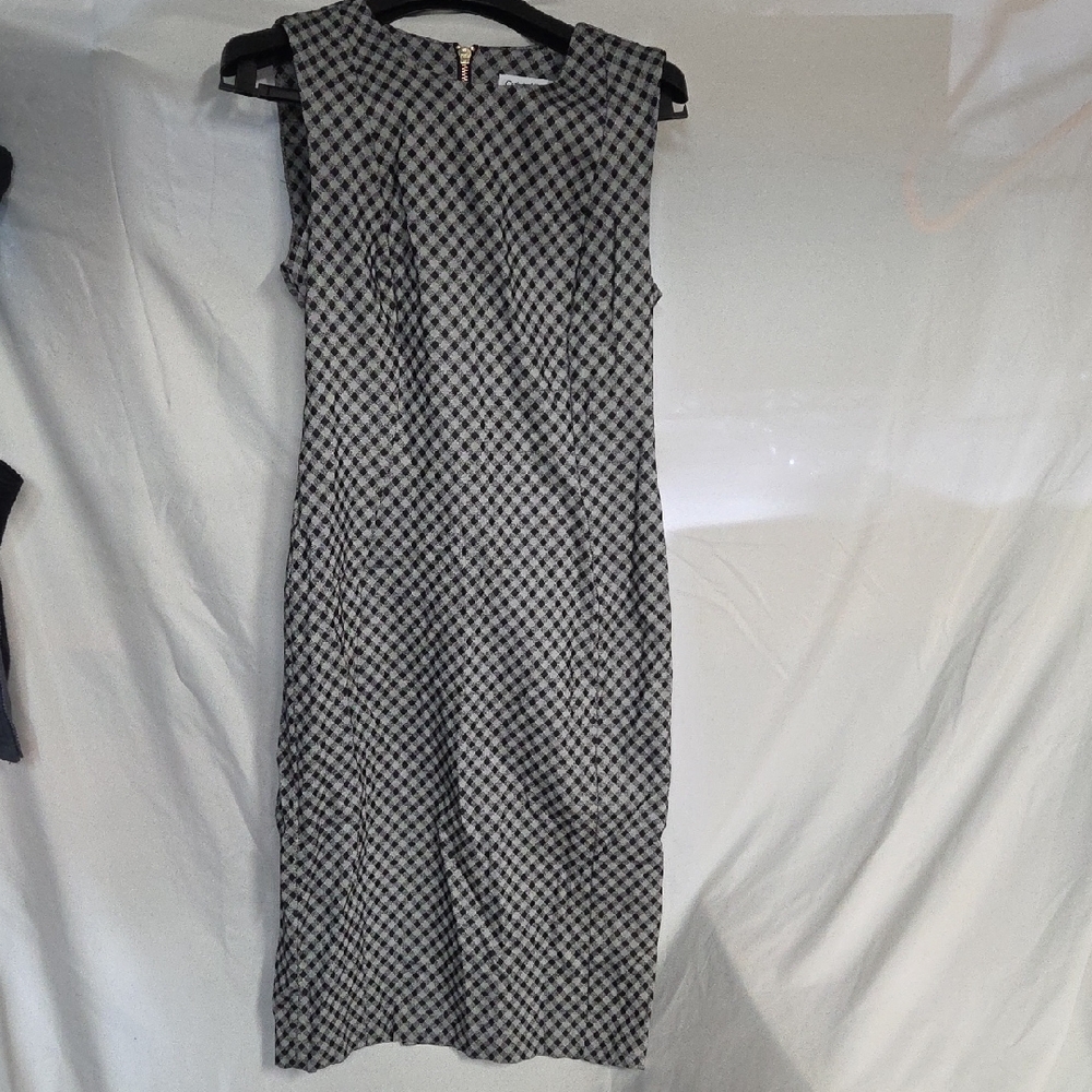 Calvin Klein Black and Gray Assymetrical Dress Sz 4